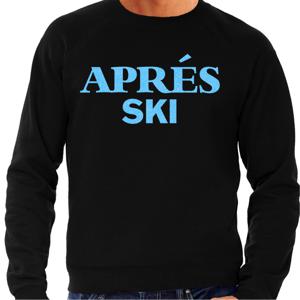 Apres ski sweater heren - Apres ski - zwart - glitter blauw - wintersport - skieen/snowboarden