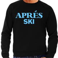 Apres ski sweater heren - Apres ski - zwart - glitter blauw - wintersport - skieen/snowboarden - thumbnail