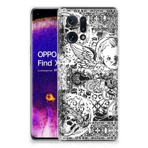 Silicone Back Case OPPO Find X5 Skulls Angel