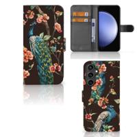 Samsung Galaxy S23 FE | Telefoonhoesje | Met pasjeshouder | Pauw met Bloemen