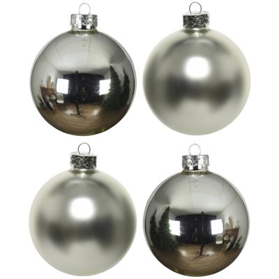 Decoris Kerstballen set - 10x stuks - zilver - glas - 6 cm - kerstversiering