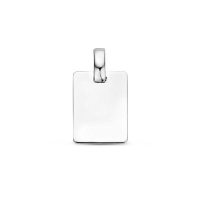Gerhodineerd 925 Zilveren Graveerhanger - Rechthoekig, 18mm Hoogte | Perfect voor een Persoonlijke Gravure