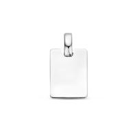 Gerhodineerd 925 Zilveren Graveerhanger - Rechthoekig, 18mm Hoogte | Perfect voor een Persoonlijke Gravure