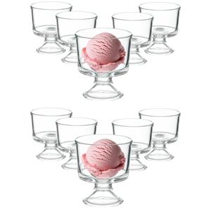 IJcoupes/ijs/dessert serveer schaaltjes - op voet - set 12x stuks - glas - 290 ml