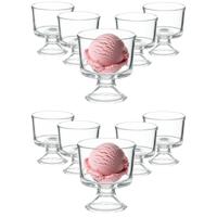 IJcoupes/ijs/dessert serveer schaaltjes - op voet - set 12x stuks - glas - 290 ml