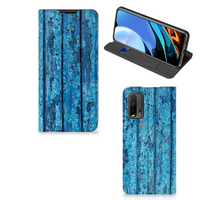 Xiaomi Poco M3 | Redmi 9T Book Wallet Case Wood Blue - thumbnail