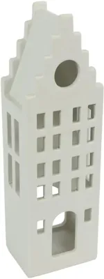 Countryfield theelichthouder keramiek heritage 7x6x23cm wit