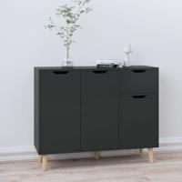 Dressoir 90x30x72 cm bewerkt hout hoogglans zwart