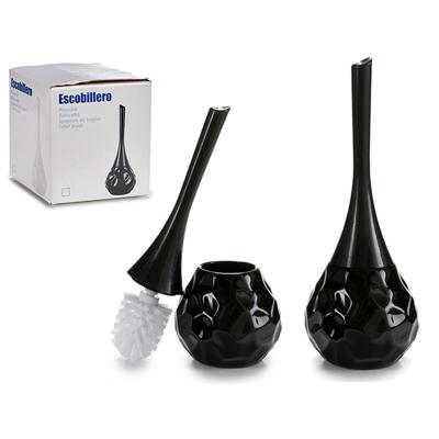 Toiletborstel Zwart Grijs Keramisch Plastic 14 x 38,5 x 14 cm