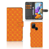 Samsung Galaxy A21s Telefoon Hoesje Batik Oranje - thumbnail