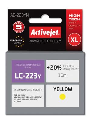 Activejet AB-223YN inkt (Brother LC223Y vervanging; Supreme; 10 ml; geel)