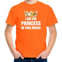 Koningsdag t-shirt Im the princess in this house oranje voor mei - thumbnail