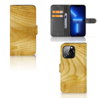 iPhone 13 Pro Book Style Case Licht Hout - thumbnail