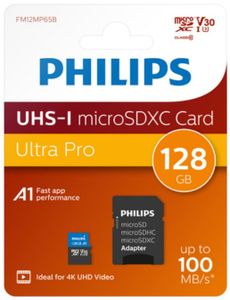 Philips FM12MP65B - Micro SDXC kaart 128GB incl. adapter - Class 10 - UHS-I U3