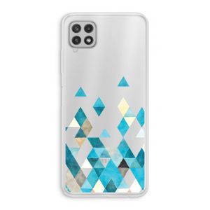 Gekleurde driehoekjes blauw: Samsung Galaxy A22 4G Transparant Hoesje