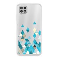 Gekleurde driehoekjes blauw: Samsung Galaxy A22 4G Transparant Hoesje