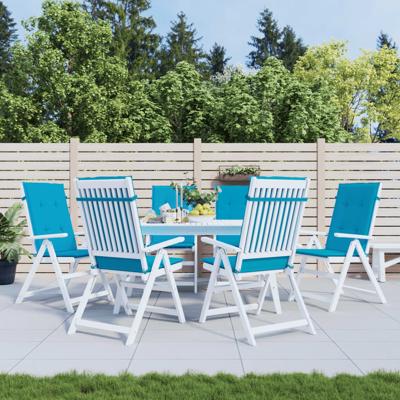 VidaXL Tuinstoelkussens 6 st hoge rug 120x50x3 cm stof blauw