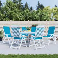 VidaXL Tuinstoelkussens 6 st hoge rug 120x50x3 cm stof blauw