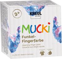 Creativ Company Mucki Vingerverf Metallic Blauw/Goud/Roze/Zilver, 4st. - thumbnail