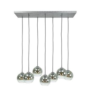 Hoyz - Hanglamp Bubble Shaded - 7 Lampen - Industrieel - Grijs/Zwart
