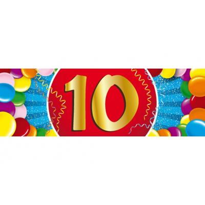 10 jaar leeftijd sticker - 19 x 6 cm - verjaardag - jubileum - versiering 10 jaar leeftijd sticker - 19 x 6 cm - verjaardag - jubileum - versiering