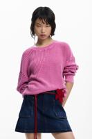 Gebreide trui met borduursels - RED - XS Gebreide trui met borduursels - RED - XS