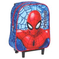 Spiderman koffer op wieltjes blauw 28 cm voor kinderen   - - thumbnail