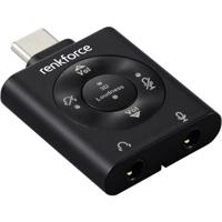 Renkforce USB-C, Audio Adapter [1x USB-C stekker - 1x Microfoon (3,5 mm aansluiting), Koptelefoon (3,5 mm aansluiting)] RF-SGA-171