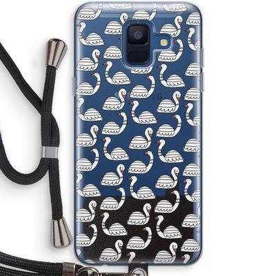 Zwanen: Samsung Galaxy A6 (2018) Transparant Hoesje met koord