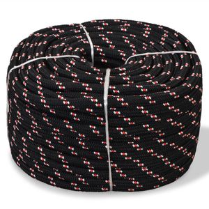 VidaXL Boot touw 14 mm 50 m polypropyleen zwart