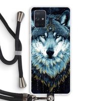 Darkness Wolf: Samsung Galaxy A71 Transparant Hoesje met koord