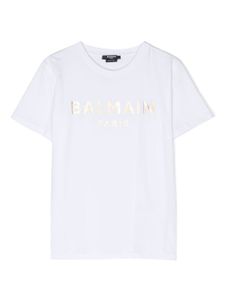 Balmain Kids t-shirt en coton à logo imprimé - Blanc