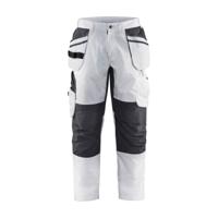 Blåkläder Schilderswerkbroek met stretch en spijkerzakken 10961033 | Wit/Donkergrijs | Maat 62 - 7330509658987