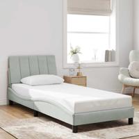 Bedframe zonder matras "Hanko" 90x190 cm fluweel lichtgrijs