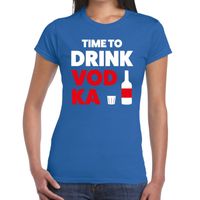 Time to drink vodka fun t-shirt blauw voor dames 2XL  - - thumbnail