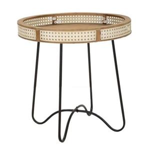 Mauro Ferretti Fuji Houten en metalen tafel bruin en zwart