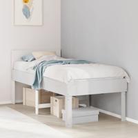 Bedframe zonder matras massief grenenhout wit 75x190 cm