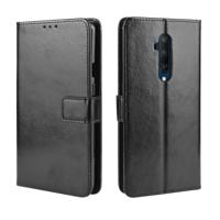 Voor OnePlus 7T Pro retro Crazy Horse textuur horizontale Flip lederen draagtas met houder & kaartsleuven & fotolijstjes (zwart)