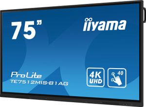 iiyama PROLITE Digitale signage flatscreen 190,5 cm (75") Wifi 400 cd/m² 4K Ultra HD Zwart Touchscreen Type processor Android 11 16/7