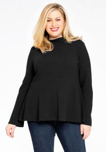 Yoek Shirt peplum | Zwart | Maat 54/56