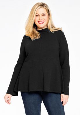 Yoek Shirt peplum | Zwart | Maat 38/40