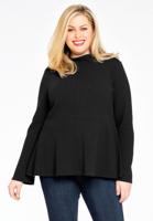 Yoek Shirt peplum | Zwart | Maat 58/60