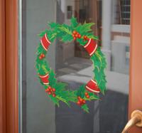 Kerst raamsticker Kerstmis krans