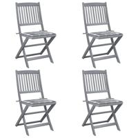 Tuinstoelen 4 st inklapbaar met kussens massief acaciahout