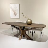 Sohome Deens Ovale Eettafel 'Mabel' Mangohout, 250 x 105cm, kleur Bruin
