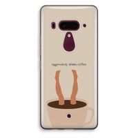Aggressively drinks coffee: HTC U12+ Transparant Hoesje