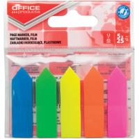 OFFICE products index pijltjes, 12 x 45 mm, ophangzakje van 5 x 25 tabs, geassorteerde kleuren