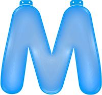 Opblaas letter M blauw   - - thumbnail