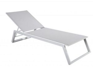 Mizu stackable lounger alu white/grey textilene - Yoi