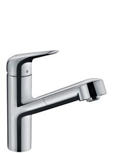 Hansgrohe M42 M427-H150 1-gats keukenkraan m. uittrekbare handdouche m. 120° draaibare uitloop chroom 71814000